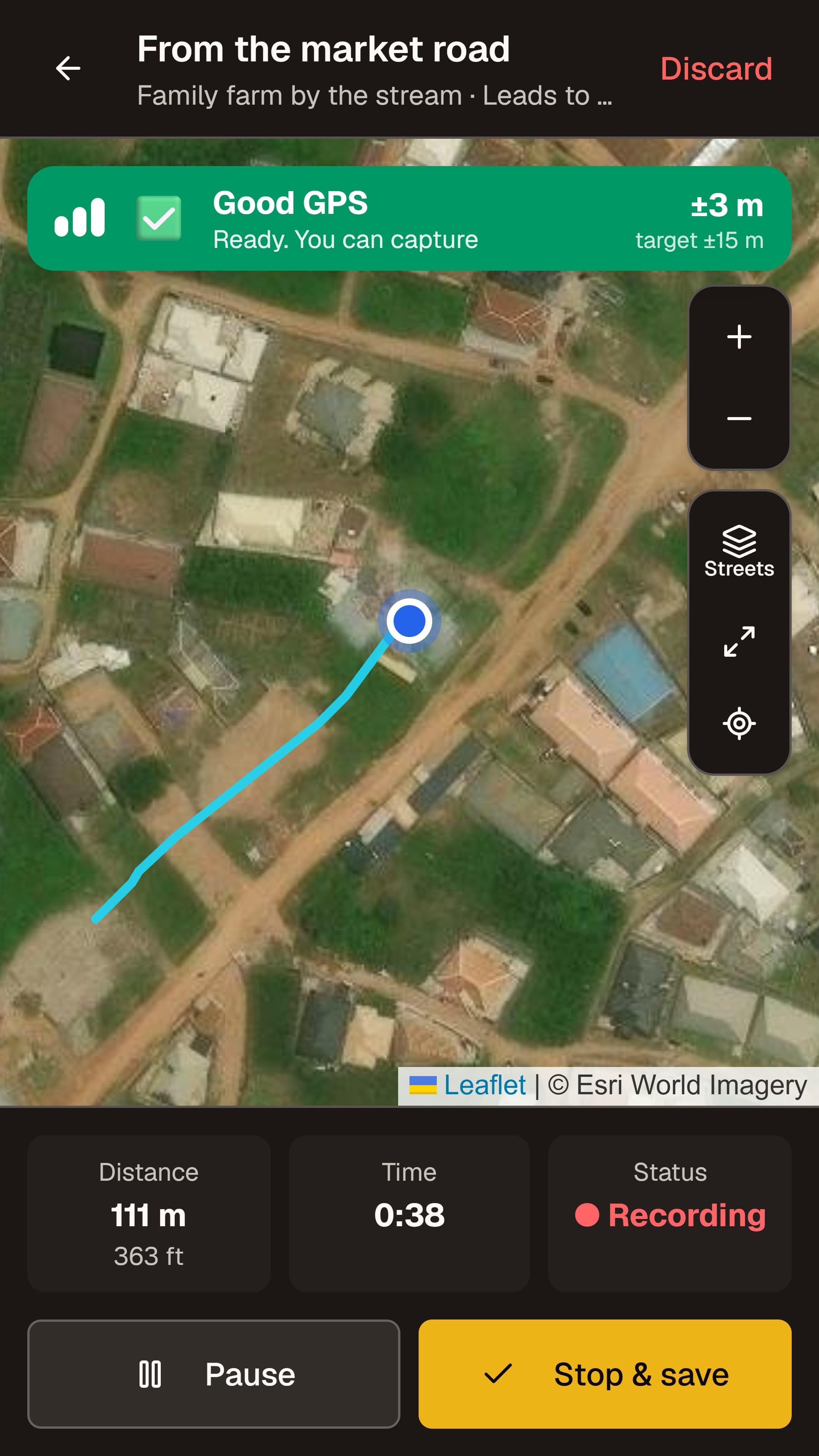 Land Mapper: Recording a footpath